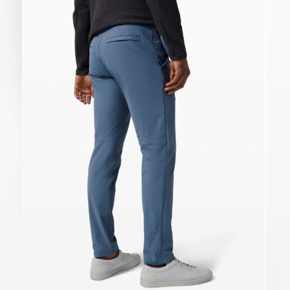 Lululemon Men's Commission Pants Classic Iron Blue Warpstream 35 Office Workwear - Picture 2 of 8